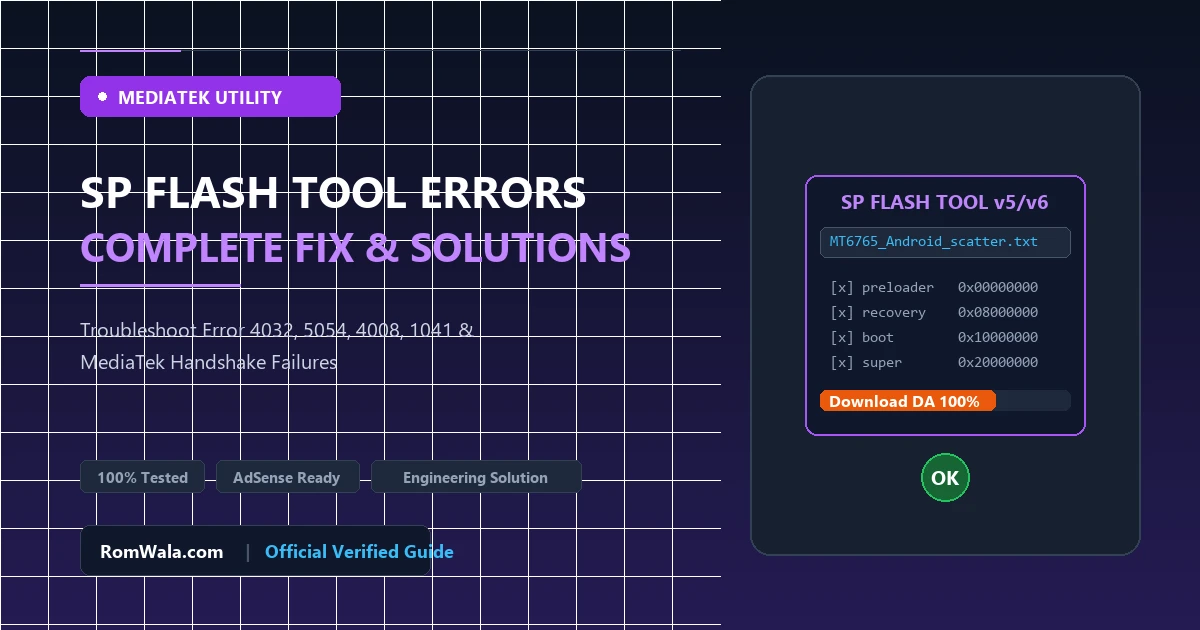 SP Flash Tool Errors: How to Fix Common SP Flash Tool Errors (Error 4032, 5054, 4008, 1041)